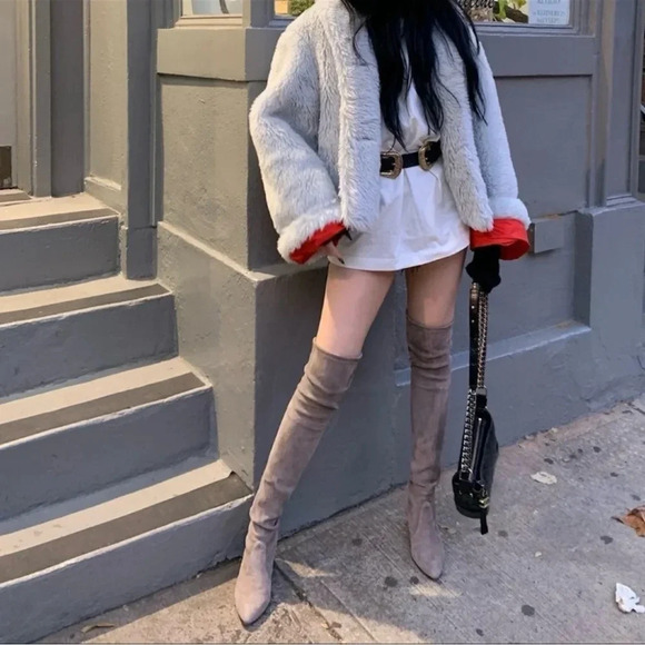 Stuart Weitzman Highland Heel Boot in Taupe Size 37 - Picture 2 of 16